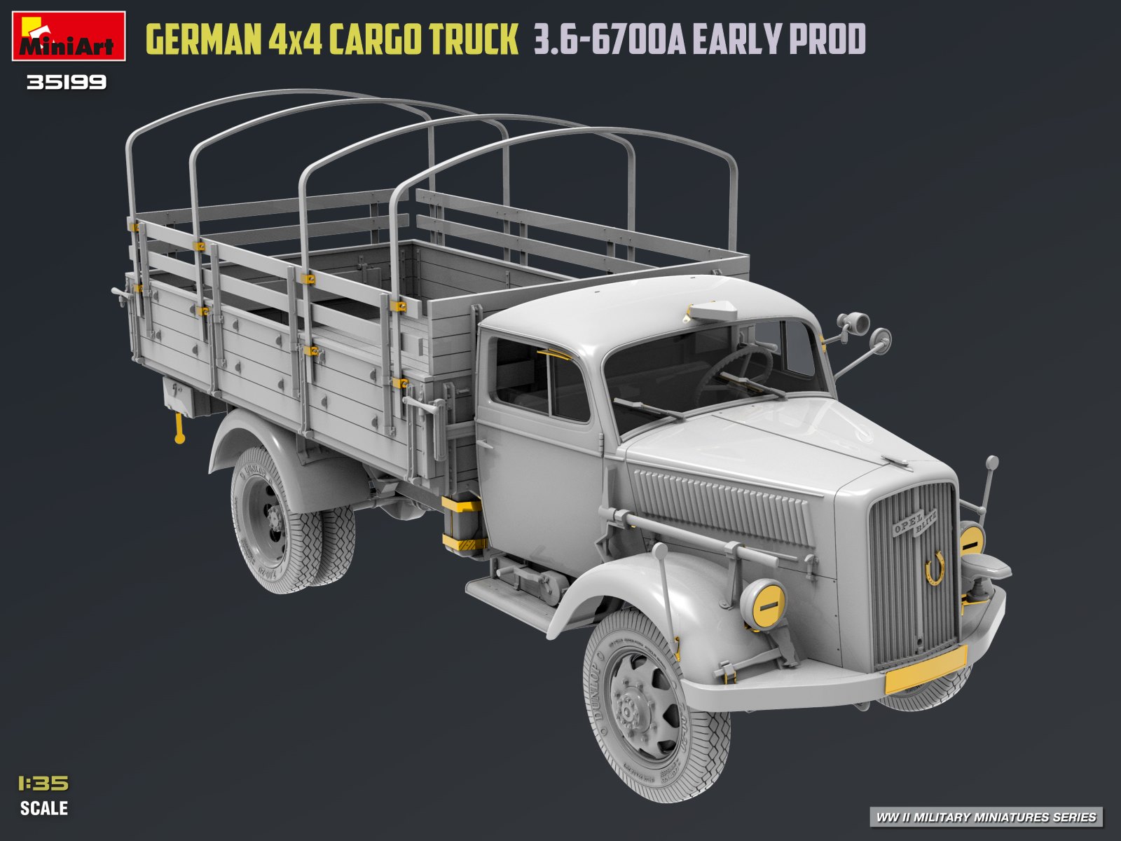 GERMAN 3T 4×4 CARGO TRUCK 3.6-6700A EARLY PROD – Image 36