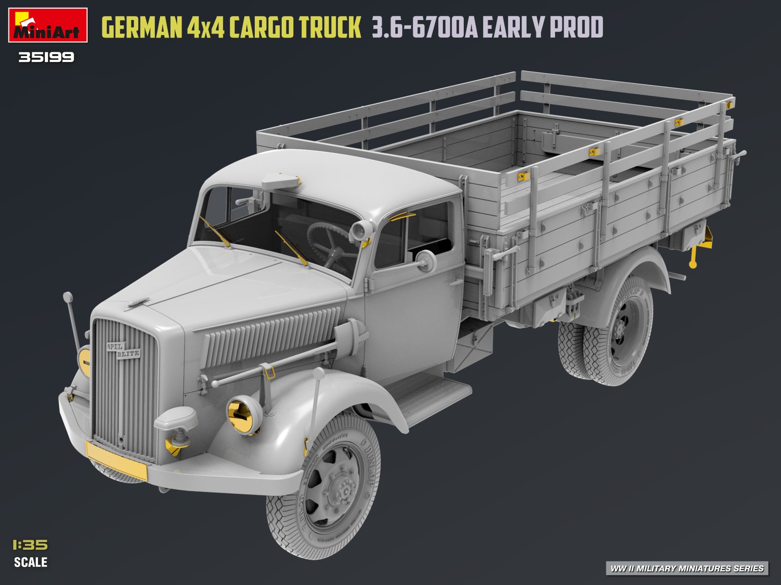 GERMAN 3T 4×4 CARGO TRUCK 3.6-6700A EARLY PROD – Image 37