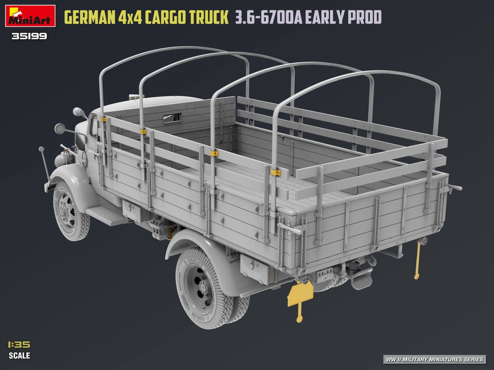 GERMAN 3T 4×4 CARGO TRUCK 3.6-6700A EARLY PROD – Image 38