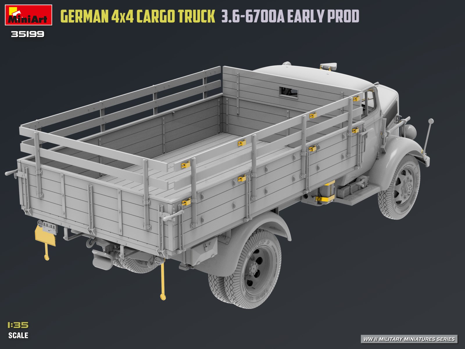 GERMAN 3T 4×4 CARGO TRUCK 3.6-6700A EARLY PROD – Image 39
