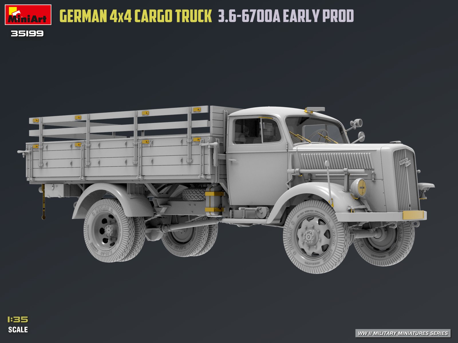 GERMAN 3T 4×4 CARGO TRUCK 3.6-6700A EARLY PROD – Image 40