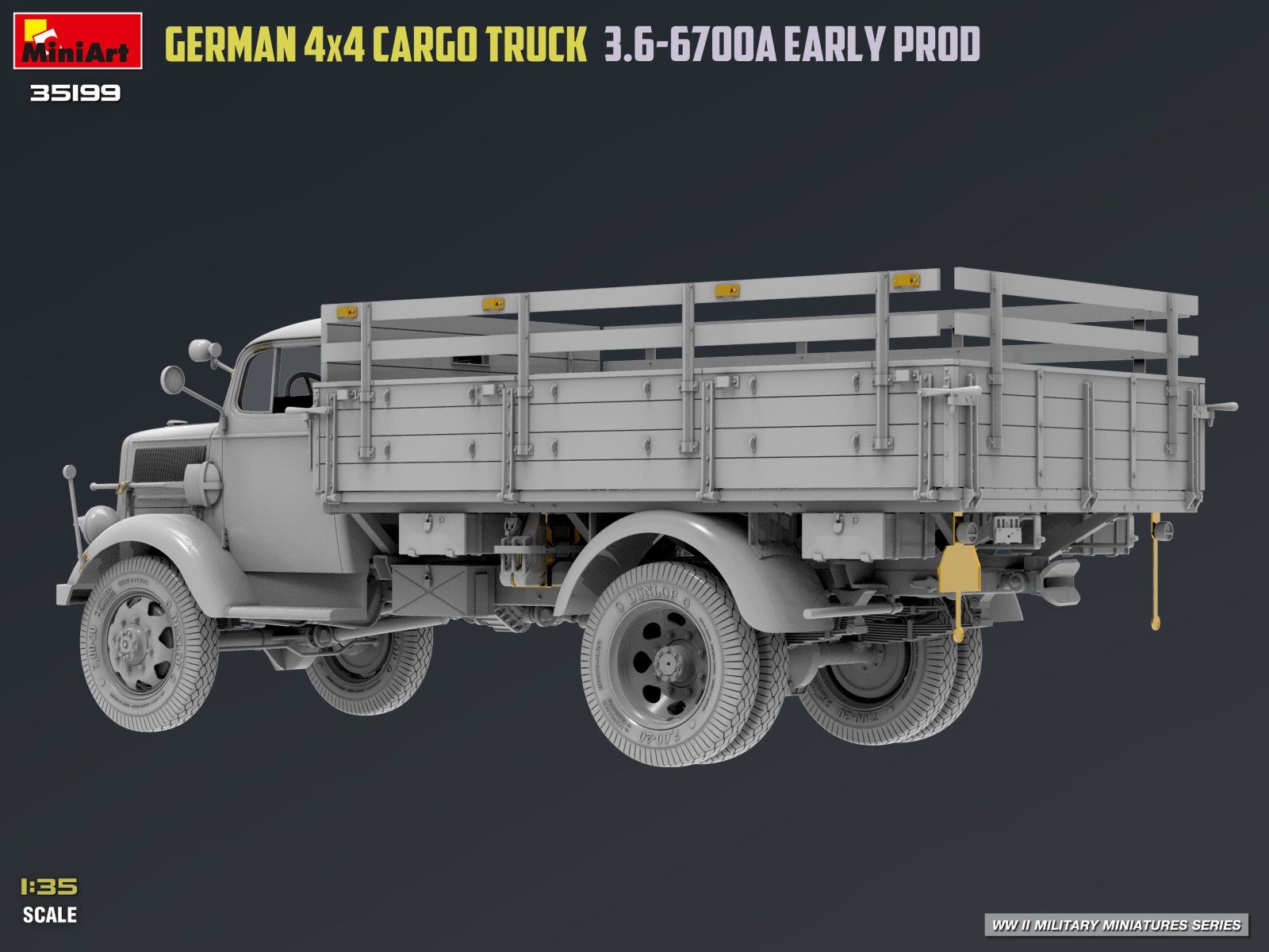 GERMAN 3T 4×4 CARGO TRUCK 3.6-6700A EARLY PROD – Image 41