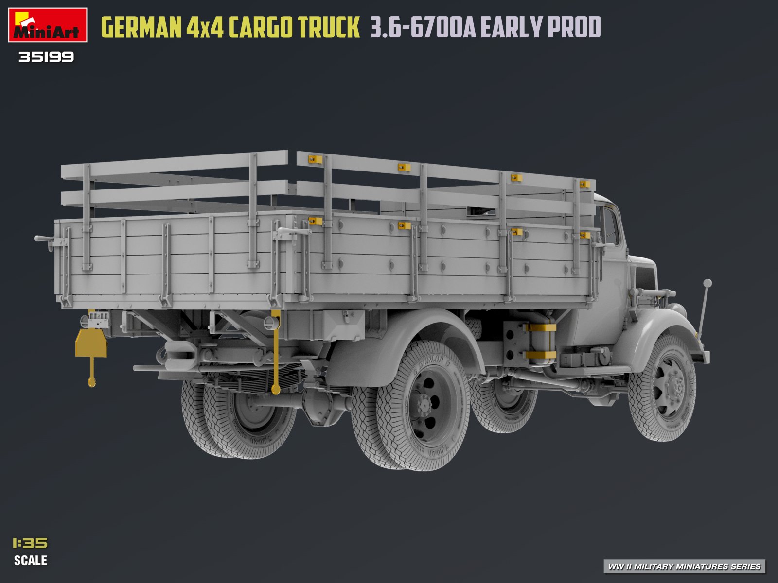 GERMAN 3T 4×4 CARGO TRUCK 3.6-6700A EARLY PROD – Image 42