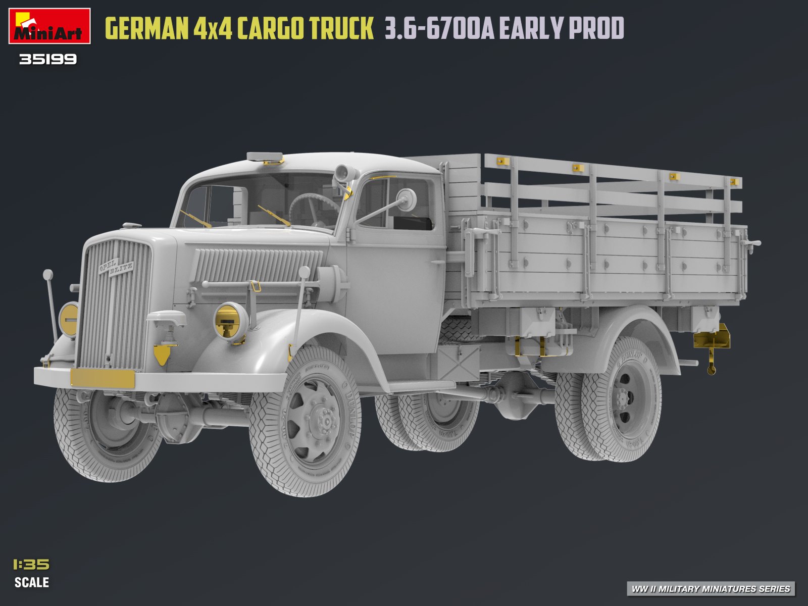 GERMAN 3T 4×4 CARGO TRUCK 3.6-6700A EARLY PROD – Image 43