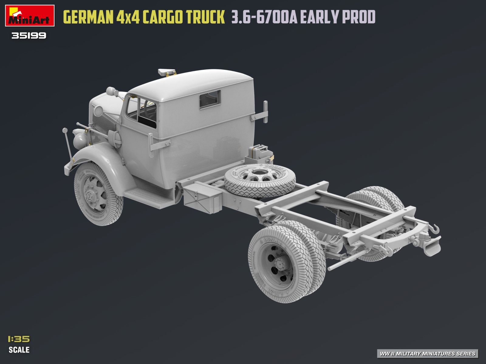 GERMAN 3T 4×4 CARGO TRUCK 3.6-6700A EARLY PROD – Image 44