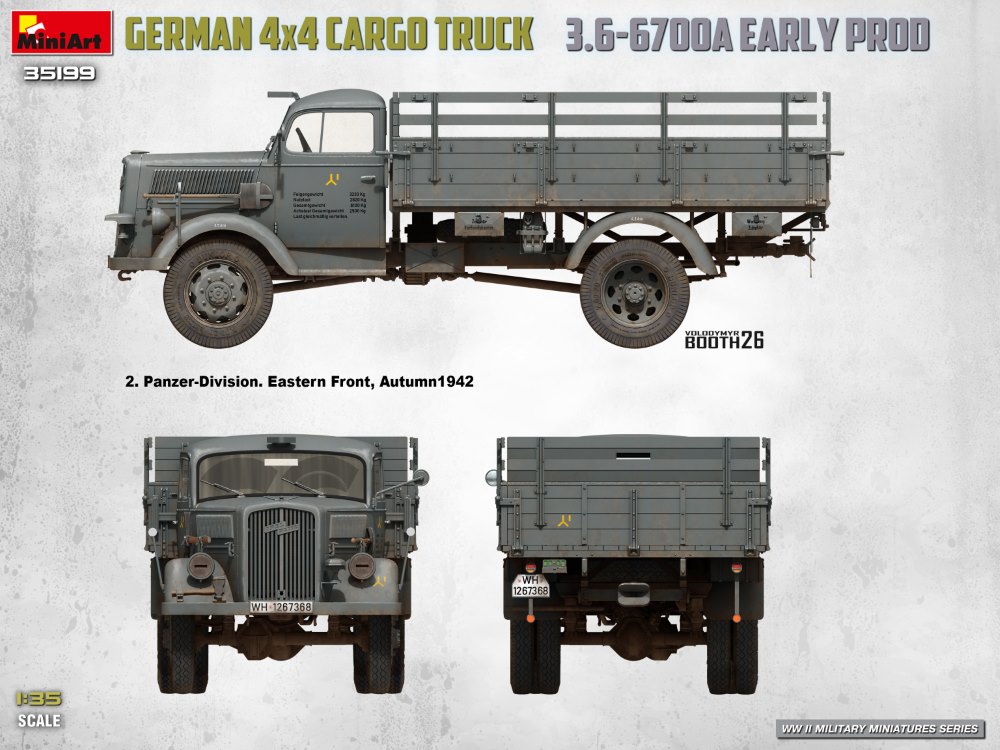 GERMAN 3T 4×4 CARGO TRUCK 3.6-6700A EARLY PROD – Image 48