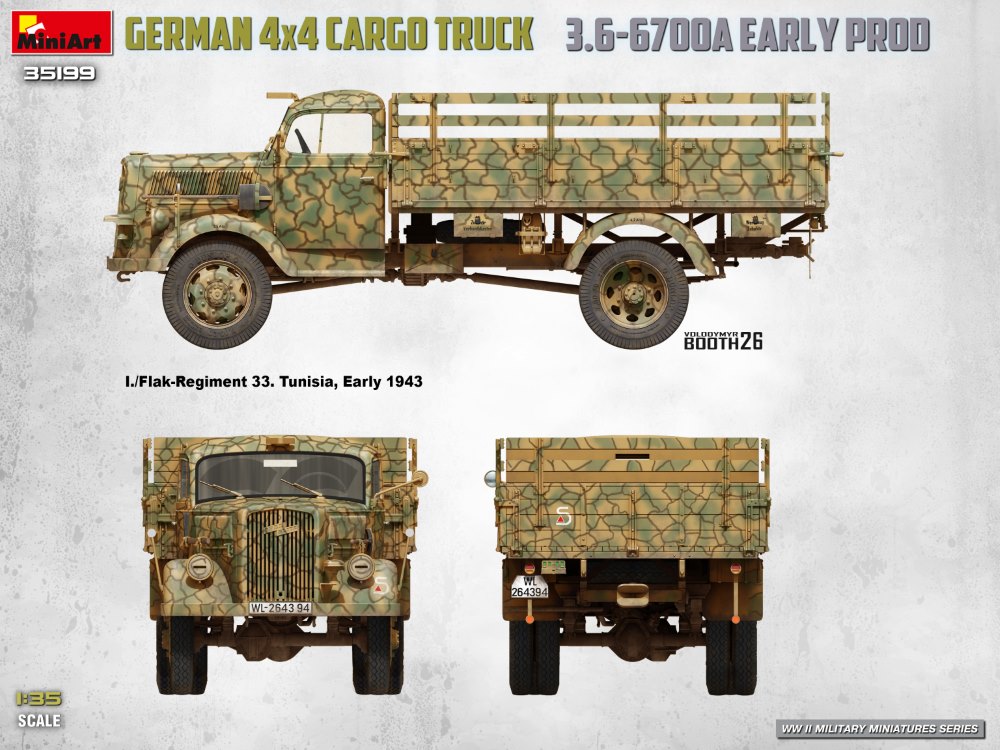 GERMAN 3T 4×4 CARGO TRUCK 3.6-6700A EARLY PROD – Image 50