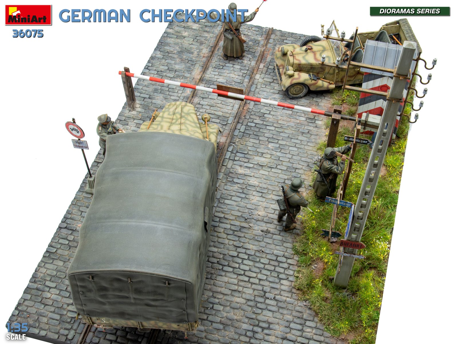 GERMAN CHECKPOINT. 3T Cargo Truck 3,6-36S & Kfz.1 Type 170VK w/ Feldgendarmerie. BIG SET – Image 20