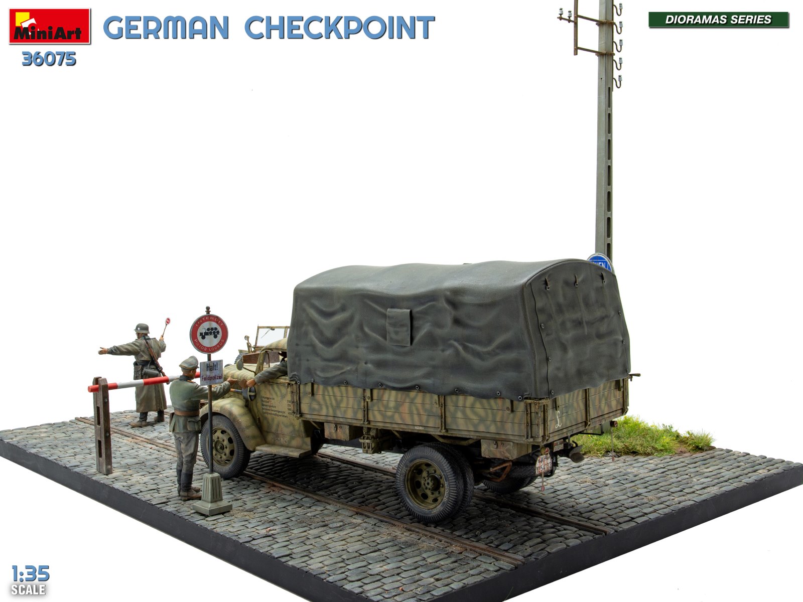GERMAN CHECKPOINT. 3T Cargo Truck 3,6-36S & Kfz.1 Type 170VK w/ Feldgendarmerie. BIG SET – Image 5