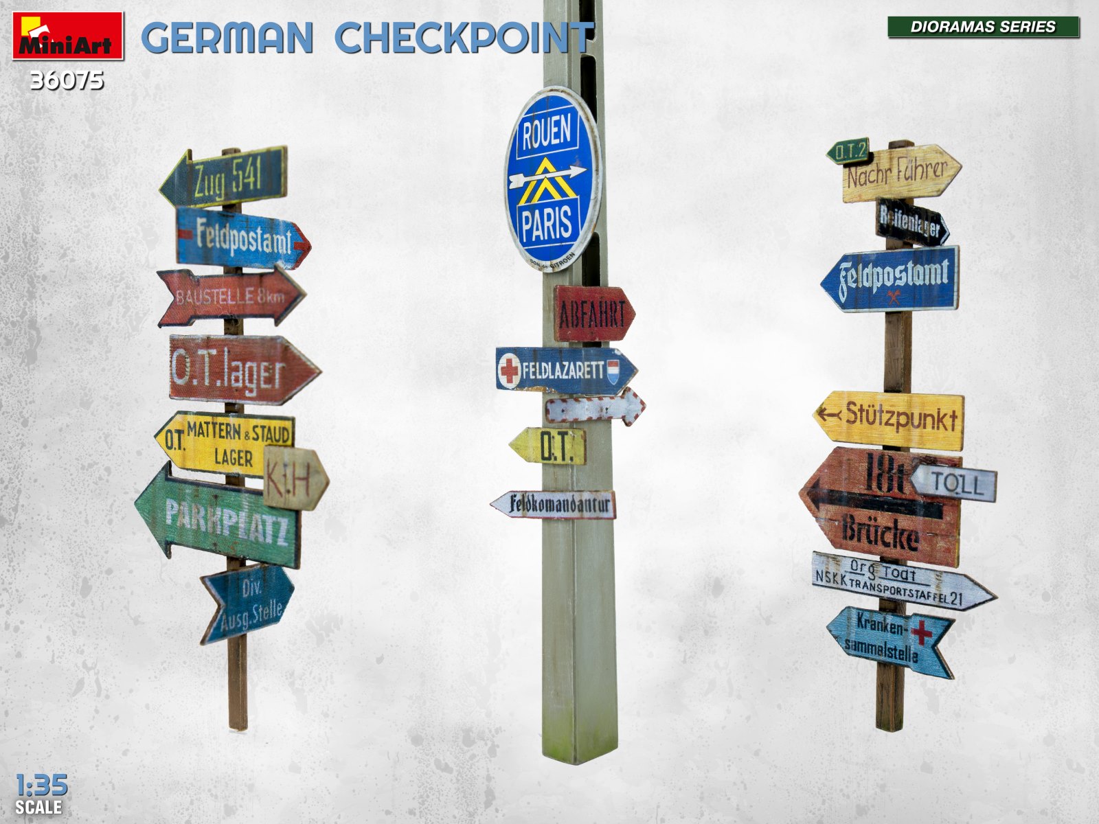 GERMAN CHECKPOINT. 3T Cargo Truck 3,6-36S & Kfz.1 Type 170VK w/ Feldgendarmerie. BIG SET – Image 26